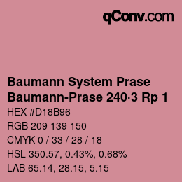 Color code: Baumann System Prase - Baumann-Prase 240·3 Rp 1 | qconv.com