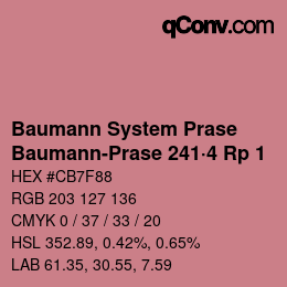 Color code: Baumann System Prase - Baumann-Prase 241·4 Rp 1 | qconv.com