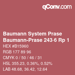Color code: Baumann System Prase - Baumann-Prase 243·6 Rp 1 | qconv.com