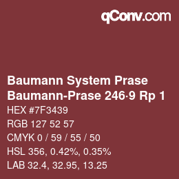 Color code: Baumann System Prase - Baumann-Prase 246·9 Rp 1 | qconv.com