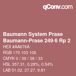 Code couleur: Baumann System Prase - Baumann-Prase 249·6 Rp 2 | qconv.com