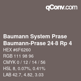 Code couleur: Baumann System Prase - Baumann-Prase 24·8 Rp 4 | qconv.com