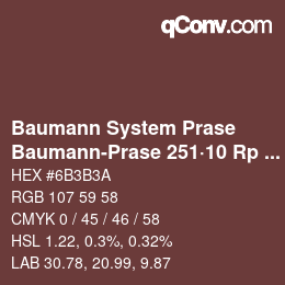 Color code: Baumann System Prase - Baumann-Prase 251·10 Rp 2 | qconv.com