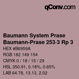 Color code: Baumann System Prase - Baumann-Prase 253·3 Rp 3 | qconv.com