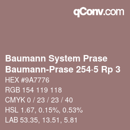 Código de color: Baumann System Prase - Baumann-Prase 254·5 Rp 3 | qconv.com