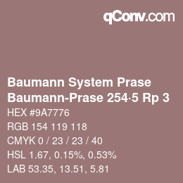 Code couleur: Baumann System Prase - Baumann-Prase 254·5 Rp 3 | qconv.com
