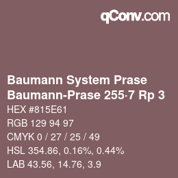 Color code: Baumann System Prase - Baumann-Prase 255·7 Rp 3 | qconv.com