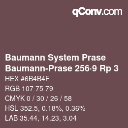Color code: Baumann System Prase - Baumann-Prase 256·9 Rp 3 | qconv.com