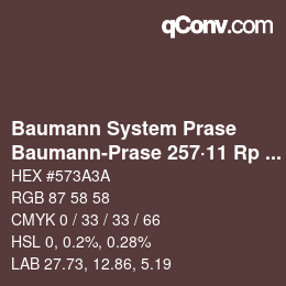 Color code: Baumann System Prase - Baumann-Prase 257·11 Rp 3 | qconv.com