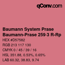 Color code: Baumann System Prase - Baumann-Prase 259·3 R-Rp | qconv.com