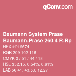 Code couleur: Baumann System Prase - Baumann-Prase 260·4 R-Rp | qconv.com