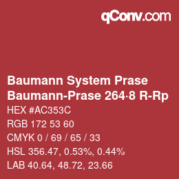 Color code: Baumann System Prase - Baumann-Prase 264·8 R-Rp | qconv.com