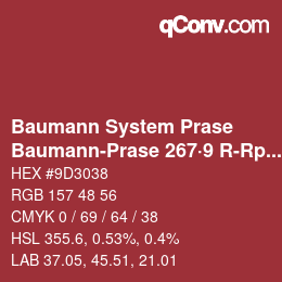 Color code: Baumann System Prase - Baumann-Prase 267·9 R-Rp 1 | qconv.com
