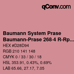 Color code: Baumann System Prase - Baumann-Prase 268·4 R-Rp 2 | qconv.com