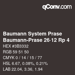 Code couleur: Baumann System Prase - Baumann-Prase 26·12 Rp 4 | qconv.com