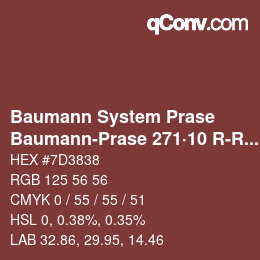 Code couleur: Baumann System Prase - Baumann-Prase 271·10 R-Rp 2 | qconv.com