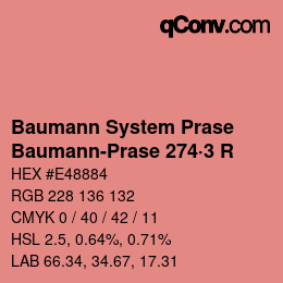 Código de color: Baumann System Prase - Baumann-Prase 274·3 R | qconv.com