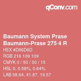 Code couleur: Baumann System Prase - Baumann-Prase 275·4 R | qconv.com