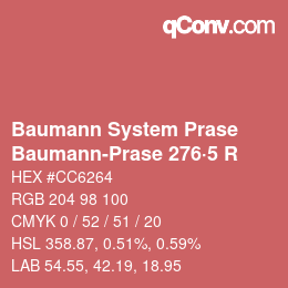 Color code: Baumann System Prase - Baumann-Prase 276·5 R | qconv.com