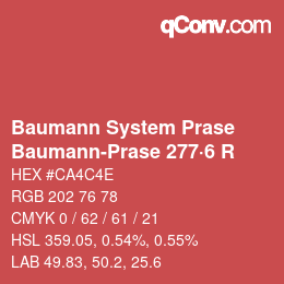 Código de color: Baumann System Prase - Baumann-Prase 277·6 R | qconv.com