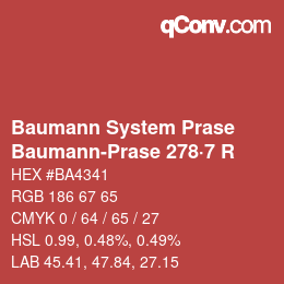 Color code: Baumann System Prase - Baumann-Prase 278·7 R | qconv.com