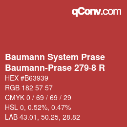 Color code: Baumann System Prase - Baumann-Prase 279·8 R | qconv.com