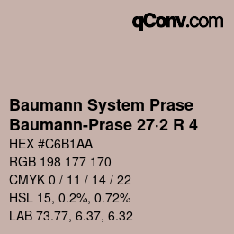 Code couleur: Baumann System Prase - Baumann-Prase 27·2 R 4 | qconv.com