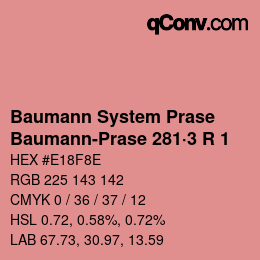 Color code: Baumann System Prase - Baumann-Prase 281·3 R 1 | qconv.com