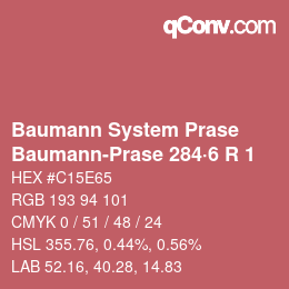 Color code: Baumann System Prase - Baumann-Prase 284·6 R 1 | qconv.com