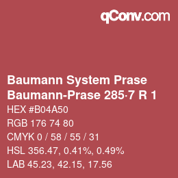 Color code: Baumann System Prase - Baumann-Prase 285·7 R 1 | qconv.com