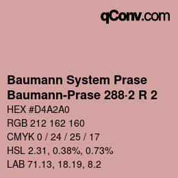 Color code: Baumann System Prase - Baumann-Prase 288·2 R 2 | qconv.com