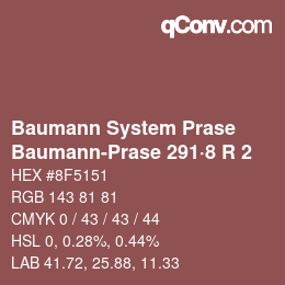 Color code: Baumann System Prase - Baumann-Prase 291·8 R 2 | qconv.com