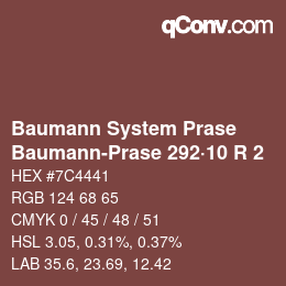 Color code: Baumann System Prase - Baumann-Prase 292·10 R 2 | qconv.com