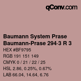 Color code: Baumann System Prase - Baumann-Prase 294·3 R 3 | qconv.com