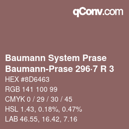 Color code: Baumann System Prase - Baumann-Prase 296·7 R 3 | qconv.com