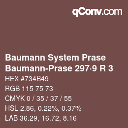 Color code: Baumann System Prase - Baumann-Prase 297·9 R 3 | qconv.com