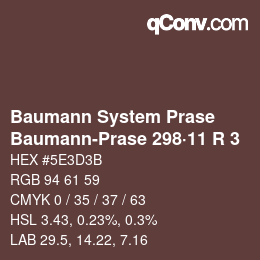 Color code: Baumann System Prase - Baumann-Prase 298·11 R 3 | qconv.com