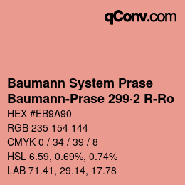 Color code: Baumann System Prase - Baumann-Prase 299·2 R-Ro | qconv.com