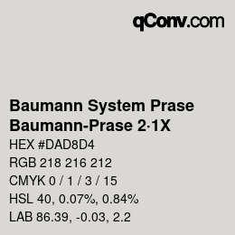 Code couleur: Baumann System Prase - Baumann-Prase 2·1X | qconv.com