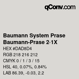 Code couleur: Baumann System Prase - Baumann-Prase 2·1X | qconv.com