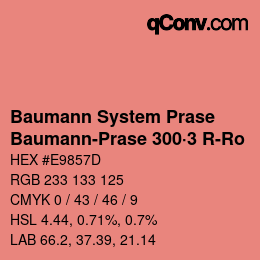 Code couleur: Baumann System Prase - Baumann-Prase 300·3 R-Ro | qconv.com