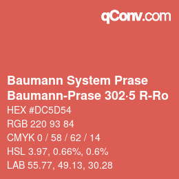 Color code: Baumann System Prase - Baumann-Prase 302·5 R-Ro | qconv.com