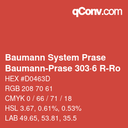 Color code: Baumann System Prase - Baumann-Prase 303·6 R-Ro | qconv.com