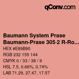 Color code: Baumann System Prase - Baumann-Prase 305·2 R-Ro 1 | qconv.com
