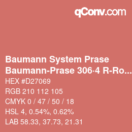 Color code: Baumann System Prase - Baumann-Prase 306·4 R-Ro 1 | qconv.com