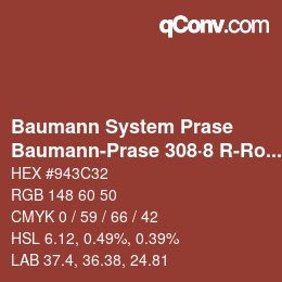 Color code: Baumann System Prase - Baumann-Prase 308·8 R-Ro 1 | qconv.com
