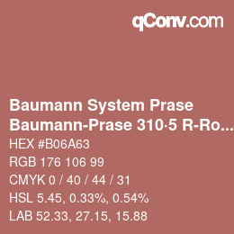 Color code: Baumann System Prase - Baumann-Prase 310·5 R-Ro 2 | qconv.com