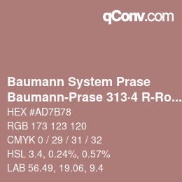 Color code: Baumann System Prase - Baumann-Prase 313·4 R-Ro 3 | qconv.com