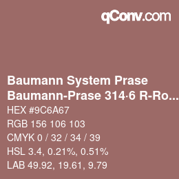 Color code: Baumann System Prase - Baumann-Prase 314·6 R-Ro 3 | qconv.com