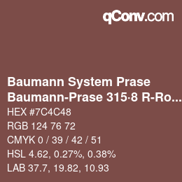 Color code: Baumann System Prase - Baumann-Prase 315·8 R-Ro 3 | qconv.com